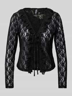 Pieces Regular fit kanten top met ruches model 'WILLIE'