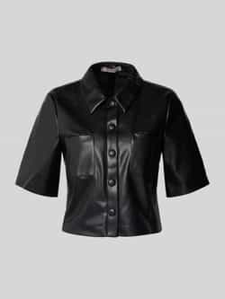 Christian Berg Woman Selection Korte overhemdblouse in leerlook