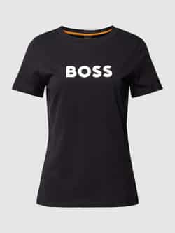 Boss Orange T-shirt Elogo Premium Damesmode met contrasterende gekleurde boss print