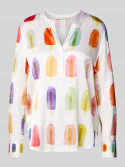 Herzensangelegenheit Regular fit zijden blouse met tuniekkraag