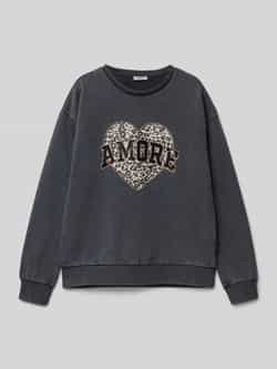 Only Regular fit sweatshirt met glitterprint model 'RUNA'