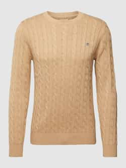 Gant Gebreide pullover met kabelpatroon