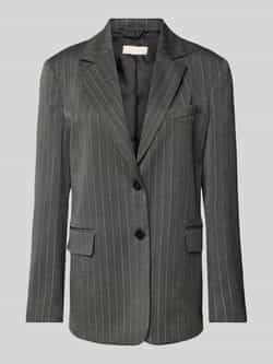 Liu Jo Elegante Gestreepte Lange Blazer Gray Dames