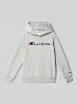 Champion Geborduurde Logo Hoodie Gray Heren