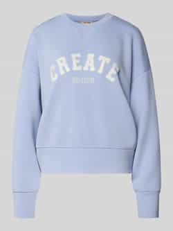 MOS MOSH Sweatshirt van viscosemix met ronde hals model 'CELLI'