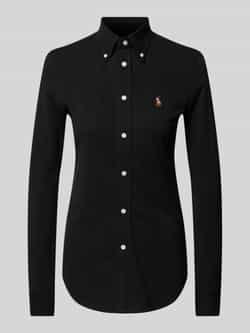 Polo Ralph Lauren Casual Langemouw Zwart Katoenen Overhemd Black Dames