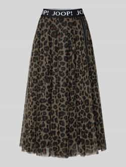 Joop! Rok met Luipaardprint en Contrasterende Riem Black Dames