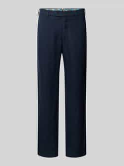 Mmx Regular fit linnen broek met riemlussen model 'LYNX'