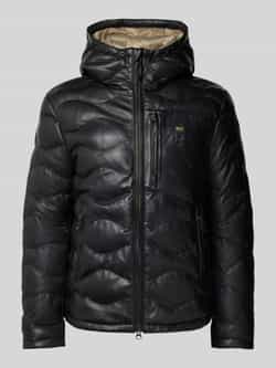 Blauer Usa Leren jack met labelpatch model 'DROHAN'