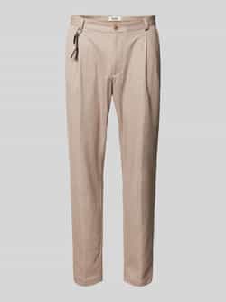 CG Club of Gents Tapered fit bandplooibroek met applicatie model 'Olf'