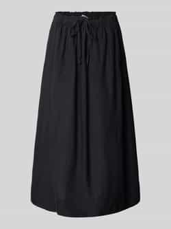 Selected Femme Uitlopende midirok van puur linnen model 'INNA'