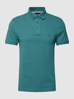 Tommy Hilfiger slim fit polo 1985 met logo green heather