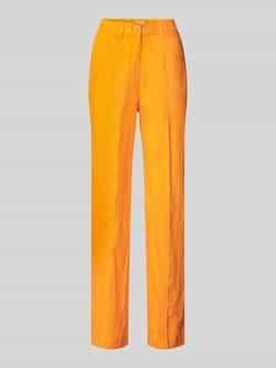 S.Oliver RED LABEL Wide leg linnen broek met vaste persplooien