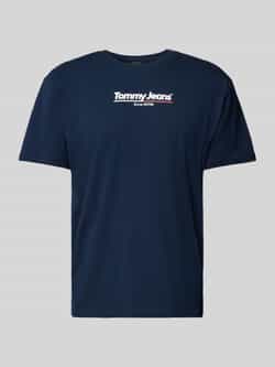 Tommy Jeans Blauw Logo T-Shirt 100% Katoen Blue Heren