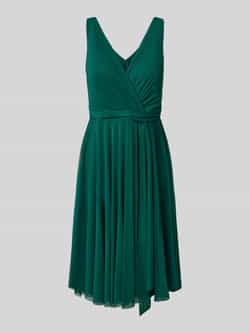 TROYDEN COLLECTION Knielange cocktailjurk in wikkellook