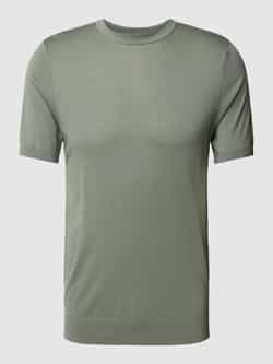 Profuomo Groene Gebreide T-Shirt Green Heren