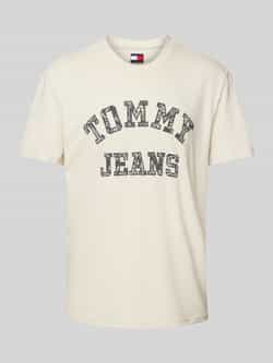 Tommy Jeans Regular fit T-shirt van puur katoen met labelprint met motief