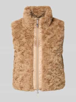 Monari Gilet van imitatiebont met tweewegsritssluiting
