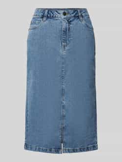 Kaffe Knielange jeansrok met steekzakken model 'Barbeth'