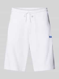 Hugo Blue Regular fit sweatshorts met labeldetail model 'Nasensio'
