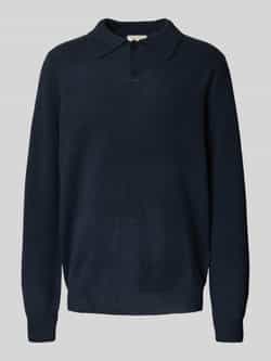 Forét Regular fit poloshirt van wolmix met knoopssluiting