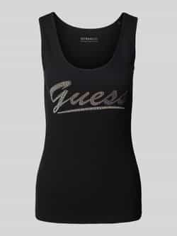 Guess Zwart T-shirt oor rouwen Black Dames