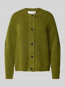 Selected Femme Korte Gebreide Vest Cardamom Seed Melange Green Dames