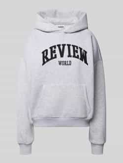 Review Oversized hoodie met labelprint