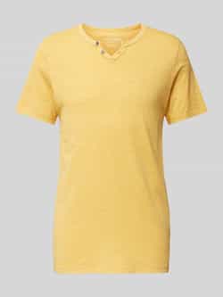 Jack & jones Split Neck Casual T-Shirt Yellow Heren