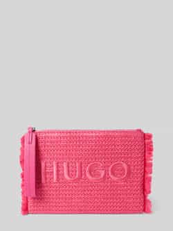HUGO Clutch met logostitching en franjes model 'Becky'