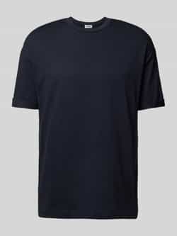 Drykorn T-shirt met geribde ronde hals model 'THILO'