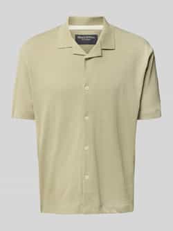 Marc O'Polo Regular fit poloshirt van een mix van katoen en linnen