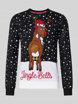 lindbergh Gebreide pullover in all-over look met ronde hals