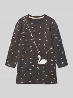 BLUE SEVEN Mini-jurk met geribde ronde hals