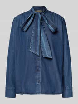 Smith and Soul Jeansblouse met strik en knoopsluiting