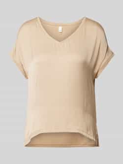 QS T-shirt met afgeronde V-hals
