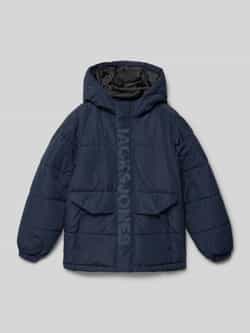 JACK & JONES JUNIOR gewatteerde winterjas JCOSPEED donkerblauw