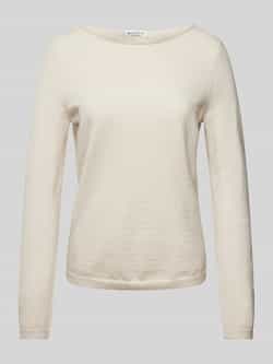 Marc O'Polo Regular fit pullover van een mix van katoen en scheerwol met boothals