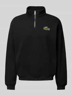 Lacoste Oversized Katoenen Sweatshirt met Rits Kraag Black Heren