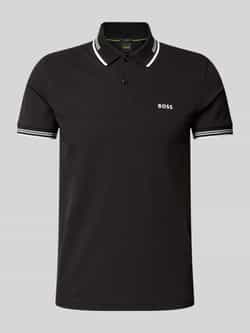 BOSS Green Slim fit poloshirt met labelprint model 'Paul'