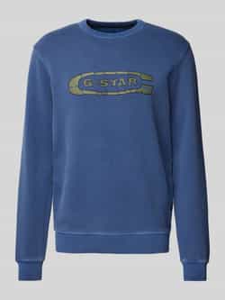 G-Star RAW Destroyed G Logo Washed Sweater Donkerblauw Heren