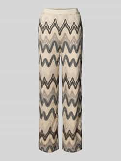 S.Oliver BLACK LABEL Wide leg wijde broek met all-over motief