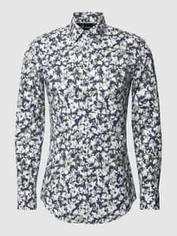 Boss Slim fit zakelijk overhemd met all-over motief model 'Hank'