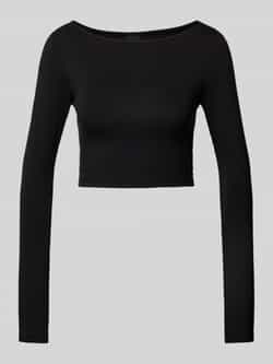 Gina Tricot Kort shirt met lange mouwen en boothals model 'Soft touch'