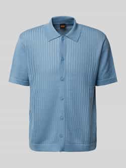Boss Orange Regular fit linnen overhemd met polokraag model 'Kamicino'