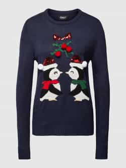 Only Gebreide pullover met motiefprint model 'XMAS KISS'