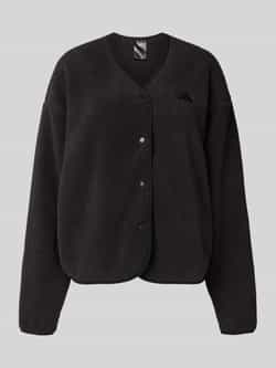 Adidas Sportswear Fleecejack met labelstitching en ronde hals