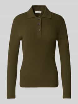 Marc O'Polo Slim fit shirt met lange mouwen van geribd katoen
