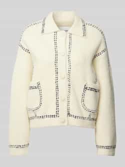 Essentiel Antwerp Gebreid jack met platte kraag model 'Hoops'