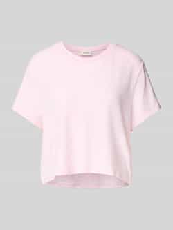American vintage Kort T-shirt met geribde ronde hals